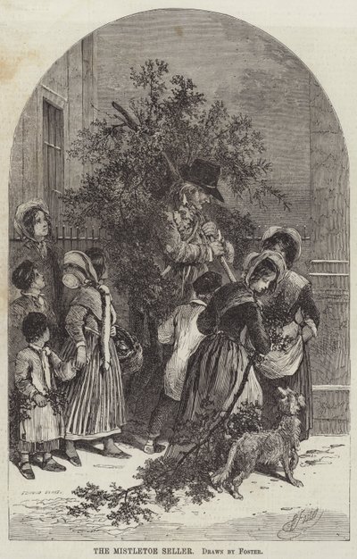 The Mistletoe Seller by Myles Birket Foster
